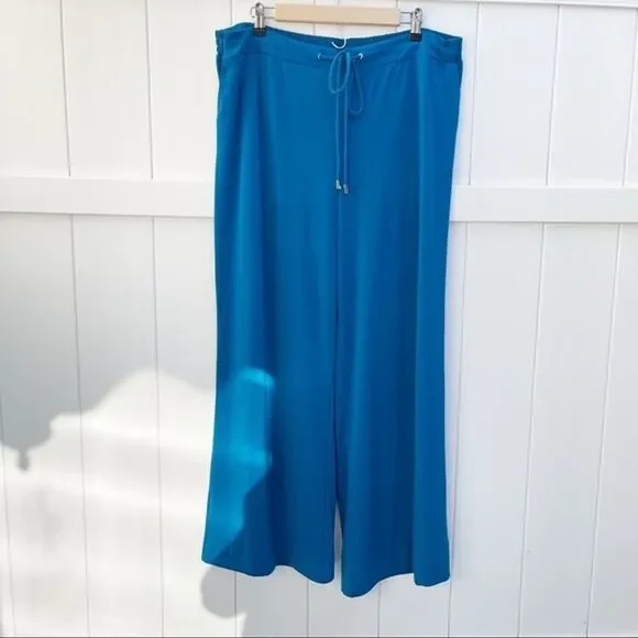 New York & co Women’s Pants Size XL Blue Stretch Knit Polyester Spandex - Picture 3 of 15